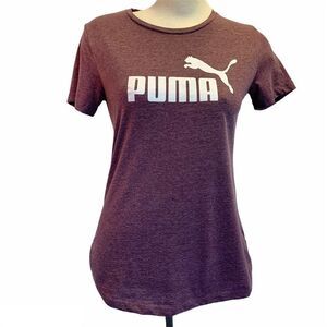 PUMA Maroon white logo T shirt Sz M